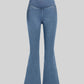 High Waisted Elastic Micro-flare Jeans