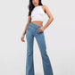 High Waisted Elastic Micro-flare Jeans