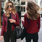 Women's autumn jacket in soft leather for everyday wear