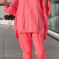 🏖️Hot Sale 49% discount💕 Round neck Split Fluorescent colour Casual suit for women