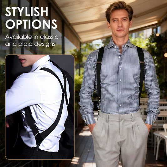 ⏳Time-Limited Special⏰ Men's X-Back Suspenders with Hook Clips – Adjustable & Heavy-Duty