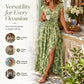 👗 New Arrival 50% OFF 🥳Women's V-Neck Floral Smocked Maxi Dress – Elegant, Bohemian, Lightweight 🦋