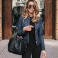 Women's autumn jacket in soft leather for everyday wear