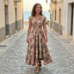 👗 New Arrival 50% OFF 🥳Women's V-Neck Floral Smocked Maxi Dress – Elegant, Bohemian, Lightweight 🦋
