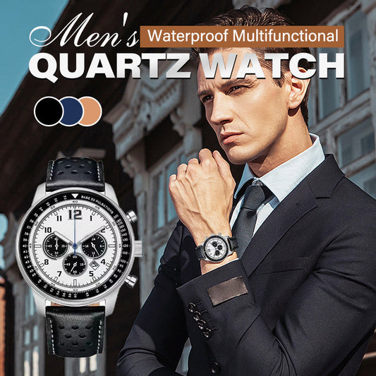 🎁 Men's Waterproof Multifunctional Quartz Watch