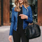 Women's autumn jacket in soft leather for everyday wear