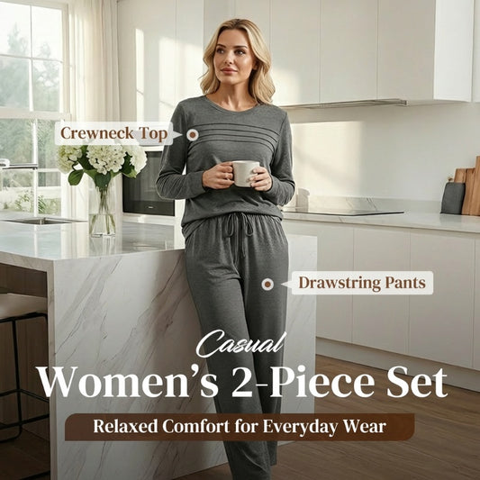 🎁2026 New Arrivals 50% OFF💥Women's Crew Neck Top & Drawstring Pants Set