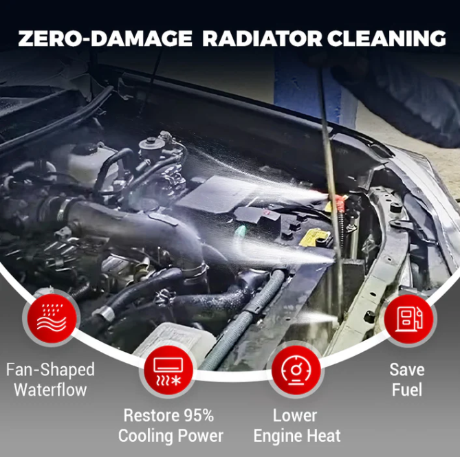 Water and Air Dual-Purpose Radiator Cleaning Tool for Cars (No Disasse ...