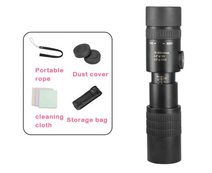 4K 10-300X40mm Super Telephoto Zoom Monocular Telescope