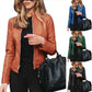 Women's autumn jacket in soft leather for everyday wear