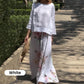 🌸Spring Specials🌸 Solid Tops ＆ Floral Wide-Leg Pants (2-Piece Set)