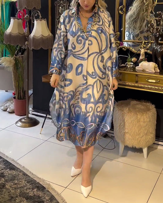 Loose and elegant printed dress