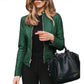 Women's autumn jacket in soft leather for everyday wear