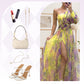 🎉Mother's Day 50% OFF💃 Multicolor Asymmetric Party Dress With Flower Details