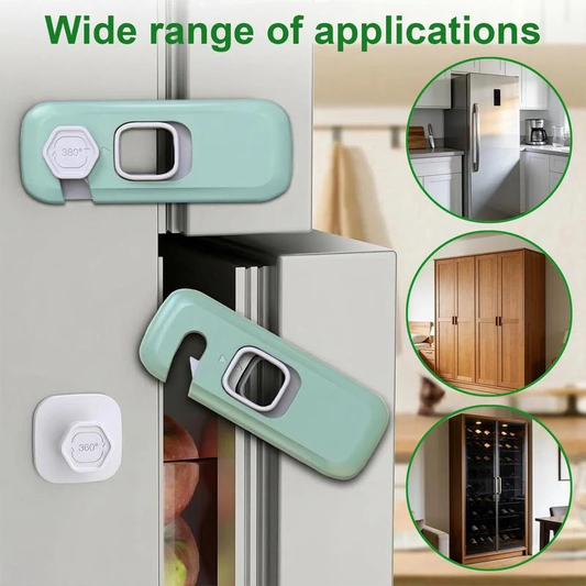 🚨 BUY 1 GET 1 FREE! 🔒 Multifunctional Child Proof Refrigerator Locks – Secure, Invisible, Simple Install ✨