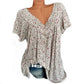 💎 50% OFF! 💎 Spring Floral Short Sleeve T-Shirt – V-Neck, Flowy & Wrinkle-Free for Effortless Summer Style 🌸👗