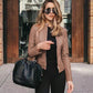 Women's autumn jacket in soft leather for everyday wear