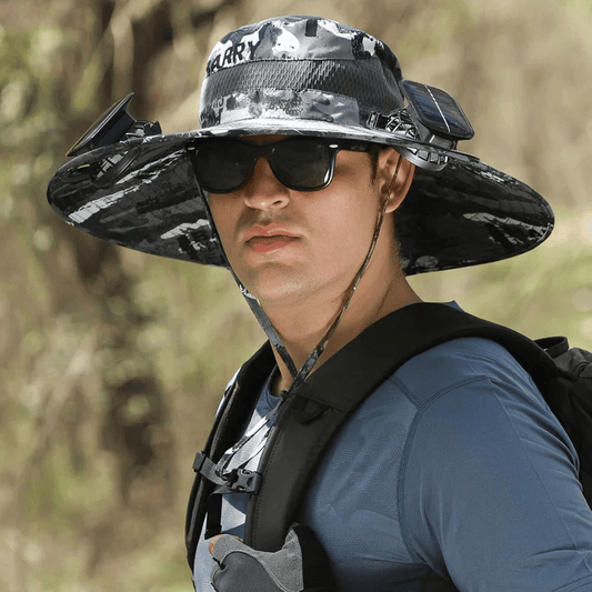 🔥Summer Promotion 50% OFF💥Wide Brim Solar Fan Outdoor Fishing Hat-Solar & USB Charging