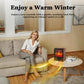Mini Electric Wall-Mounted Space Heater 1500W with Realistic 3D Flame Effect Ideal for Bedrooms, Living Rooms, and Offices