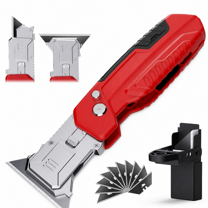 ✂️ 50% OFF!🧹2-in-1 Foldable Utility Knife & Scraper – Portable Razor Blade, Multi-Surface Cleaning ✨