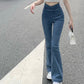 High Waisted Elastic Micro-flare Jeans