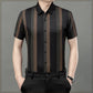 🔥Men's Stretch Cooling Lapel Striped Short Sleeve T-Shirt