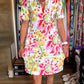 Short-Sleeved Floral V-Neck Dress