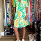 Short-Sleeved Floral V-Neck Dress