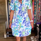 Short-Sleeved Floral V-Neck Dress