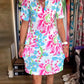 Short-Sleeved Floral V-Neck Dress