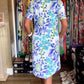 Short-Sleeved Floral V-Neck Dress