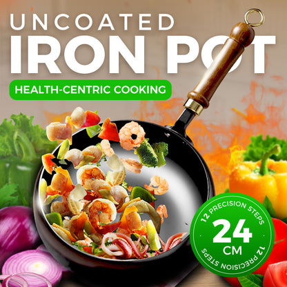 Professional-Grade Uncoated Iron Pot – 50% OFF Today! ⏳