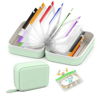 💊A8 Waterproof Pill Pouch Set – 7 to 14 Days of Meds & Vitamins💧Waterproof & Crush-Resistant Shell