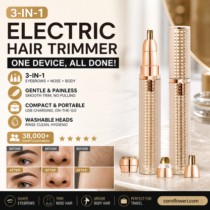 📢📢50% OFF & In Stock⏰Portable Electric Eyebrow Trimmer – Interchangeable Heads 🪒