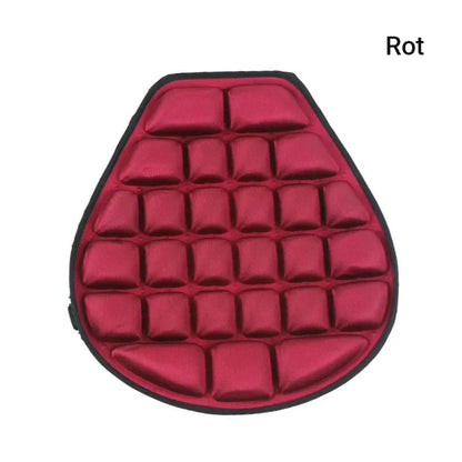 Pressure-reducing, shock-absorbing, breathable motorbike seat cushion