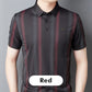 🔥Men's Stretch Cooling Lapel Striped Short Sleeve T-Shirt