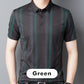 🔥Men's Stretch Cooling Lapel Striped Short Sleeve T-Shirt