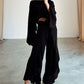 Casual Slit Tie Cotton And Linen Two-Piece Set