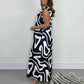 🎁New Arrivals 50% OFF💥Ruffled Geometric Print Jumpsuit✨Women's Summer Wide-Leg Casual Wear