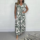 🎁New Arrivals 50% OFF💥Ruffled Geometric Print Jumpsuit✨Women's Summer Wide-Leg Casual Wear