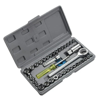 💥40-Piece Multi-function Socket Wrench Ratchet Tool Kit for Auto Repair