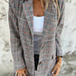 🍂Fall Lapel Collar Slim Button Plaid Small Suit For Women ✈️FREE SHIPPING✈️