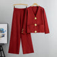 🔥Christmas Offers Sale 50% OFF🖤Gold Button Soft Knit Trouser Co-Ord✈️free shipping