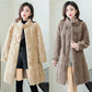 Women's Warm Fluffy Stand-Up Collar Coat