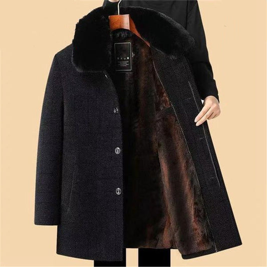 Men’s Thickened Knit Removable Collar Coat（50% OFF）