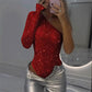 🎉👗The Summer Hot Sale 50% OFF 🛍️Women's One Shoulder Sequin Bodysuit