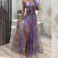 🎉Mother's Day 50% OFF💃 Multicolor Asymmetric Party Dress With Flower Details
