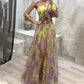 🎉Mother's Day 50% OFF💃 Multicolor Asymmetric Party Dress With Flower Details