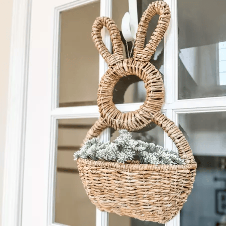 🔥Easter Sale 50% OFF - Bunny Basket Hanging Wall Pocket Spring Decor