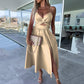 👗Summer New💕Women’s Spaghetti Straps High Slit Dress | Adjustable Spaghetti Straps | Side Thigh Split💜